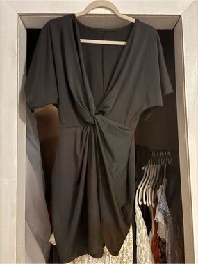 Amazon Black Twist-Front Mini Dress